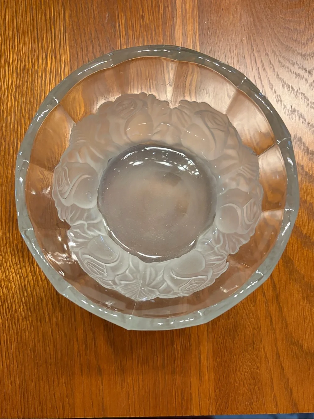 Vintage Imperlux Frosted Rose Pedestal Bowl